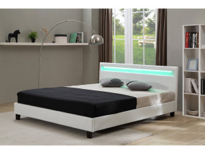 Bett mit LED-Beleuchtung "Maria" - 140 x 190 cm - Weiß 2
