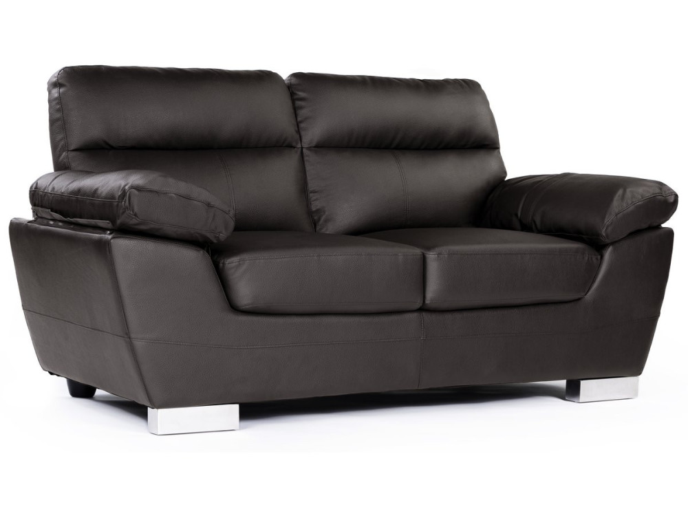 Sofa aus rekonstituiertem Leder/PVC " DALLAS " - 169 x 88 x 90 cm - 2 Sitzer - Schokolade