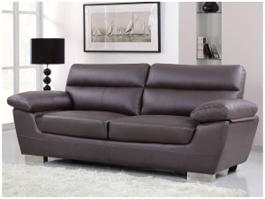 Sofa aus rekonstituiertem Leder/PVC " DALLAS " - 210 x 88 x 90 cm - 3 Sitze - Schokolade 2