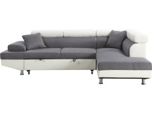 Ecksofa"Sophia luxe" - Weiß / Grau - Rechter Winkel
