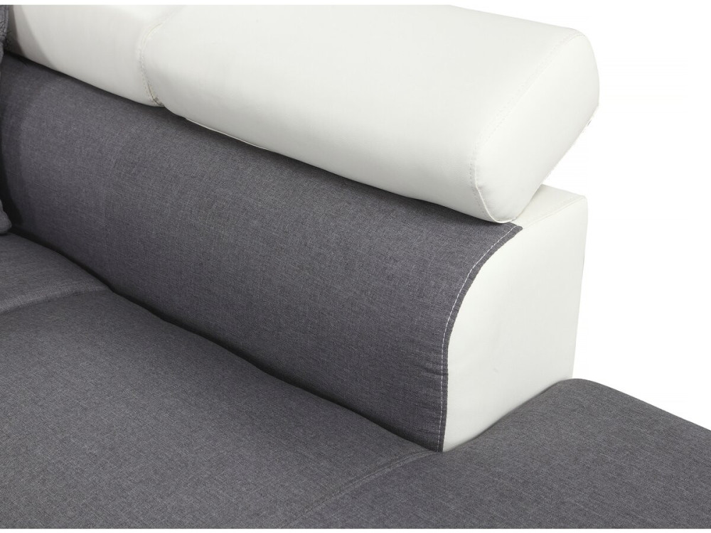 Ecksofa"Sophia luxe" - Weiß / Grau - Rechter Winkel