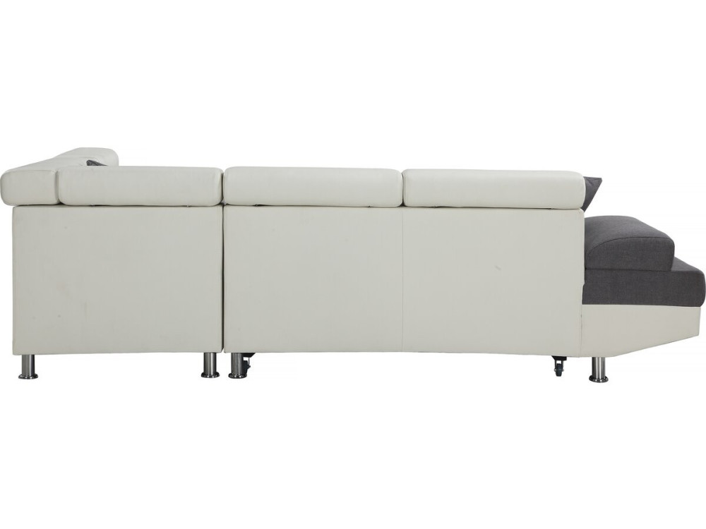 Ecksofa"Sophia luxe" - Weiß / Grau - Rechter Winkel