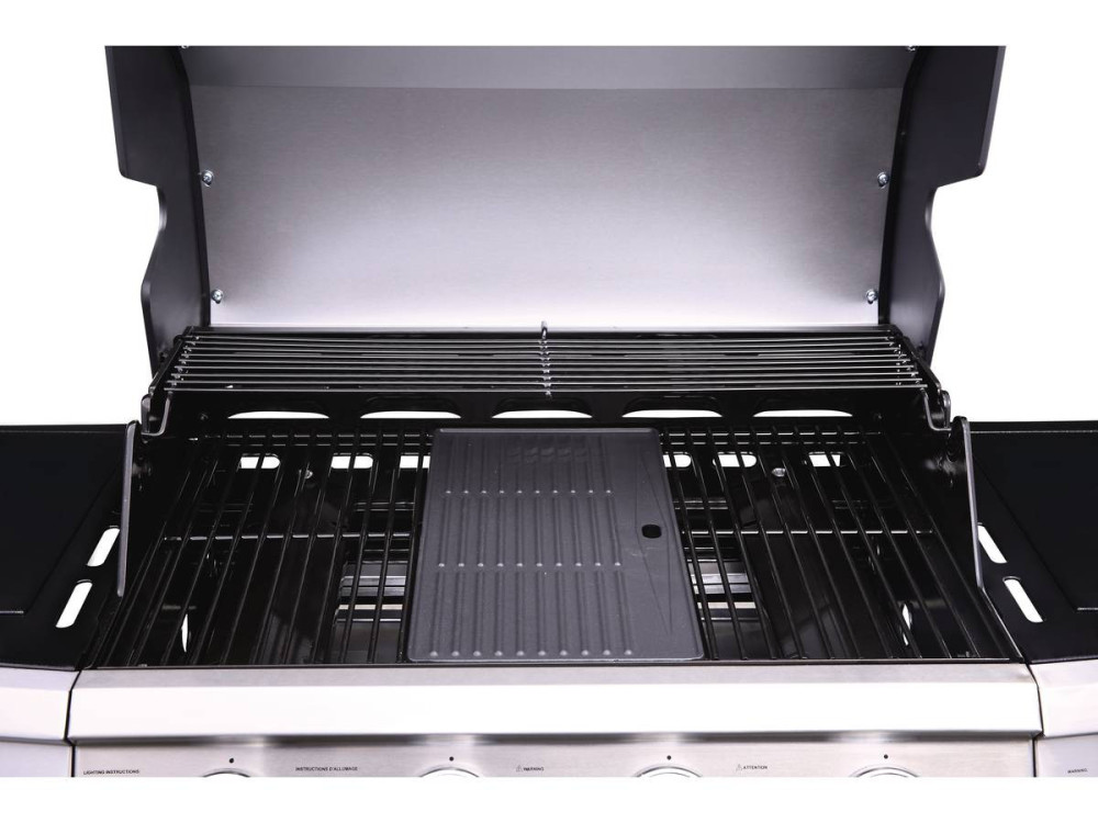 LED Gasgrill "Bingo 5" - 5 Brenner davon 1 seitlich - 15.2kW + Schutzhülle - Schwarz