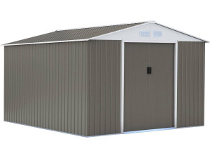 Gerätehaus aus Metall Dallas“ - 12,99 m² - Taupe
