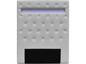 LED Bettkopfteil "Déco" - 90 x 190 cm - Weiß