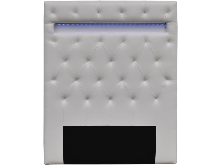 LED Bettkopfteil "Déco" - 90 x 190 cm - Weiß