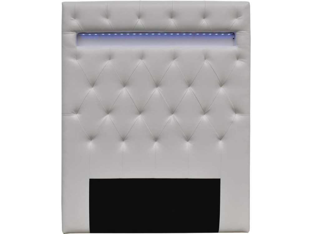 LED Bettkopfteil "Déco" - 90 x 190 cm - Weiß