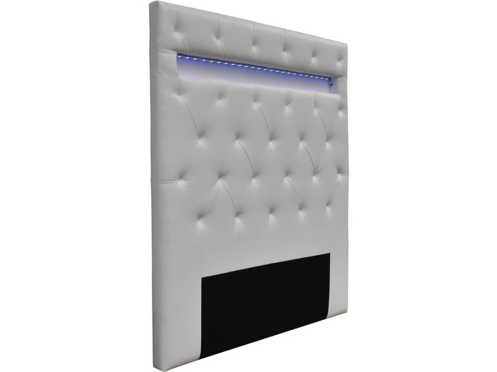 LED Bettkopfteil "Déco" - 90 x 190 cm - Weiß