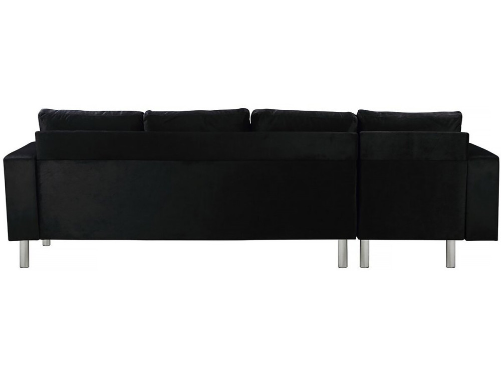 Ecksofa reversibel aus Stoff "Rio" - 5-Sitzer - Schwarz