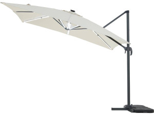 Alu Ampelschirm Sonnenschirm mit Solar LED Beleuchtung "Sun 4 Luxe" - Rechteckig - 3 x 4 m - Ecru Farbe