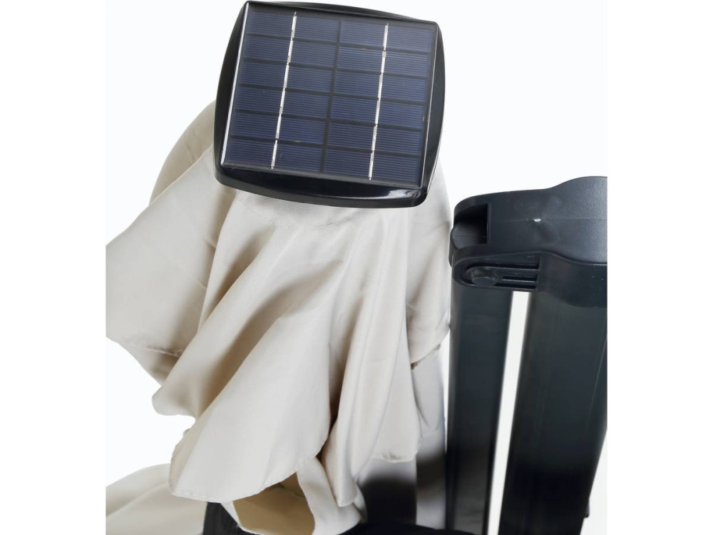 Alu Ampelschirm Sonnenschirm mit Solar LED Beleuchtung "Sun 4 Luxe" - Rechteckig - 3 x 4 m - Ecru Farbe