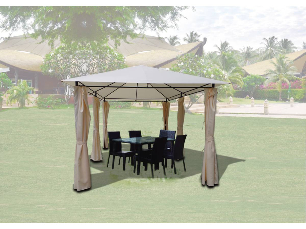 Zelttuch und Vorhänge für die Gartenlaube "Rosita" - 3 x 4 M - Beige