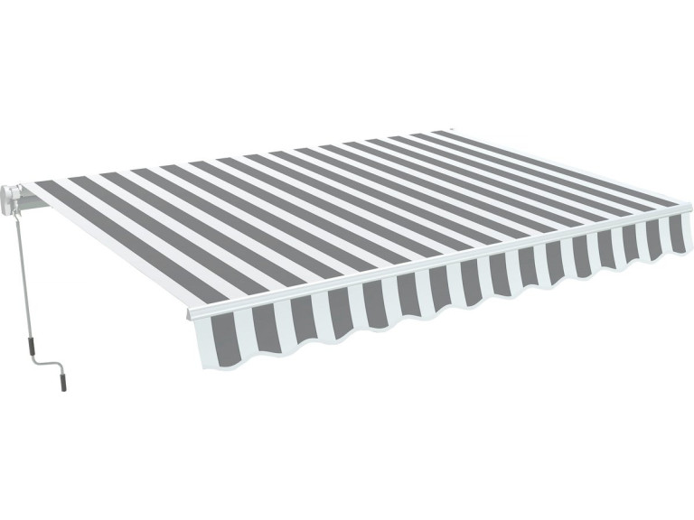 Aluminium-Markise "Ombra" - 3 x 2 M - Grau / Weiß