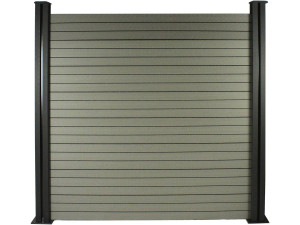 Verbundzaun-Set 8 x 1,6 m - Befestigungsset gratis - Grau