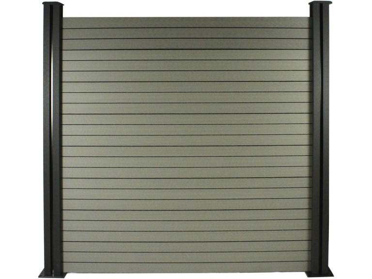Verbundzaun-Set 8 x 1,6 m - Befestigungsset gratis - Grau