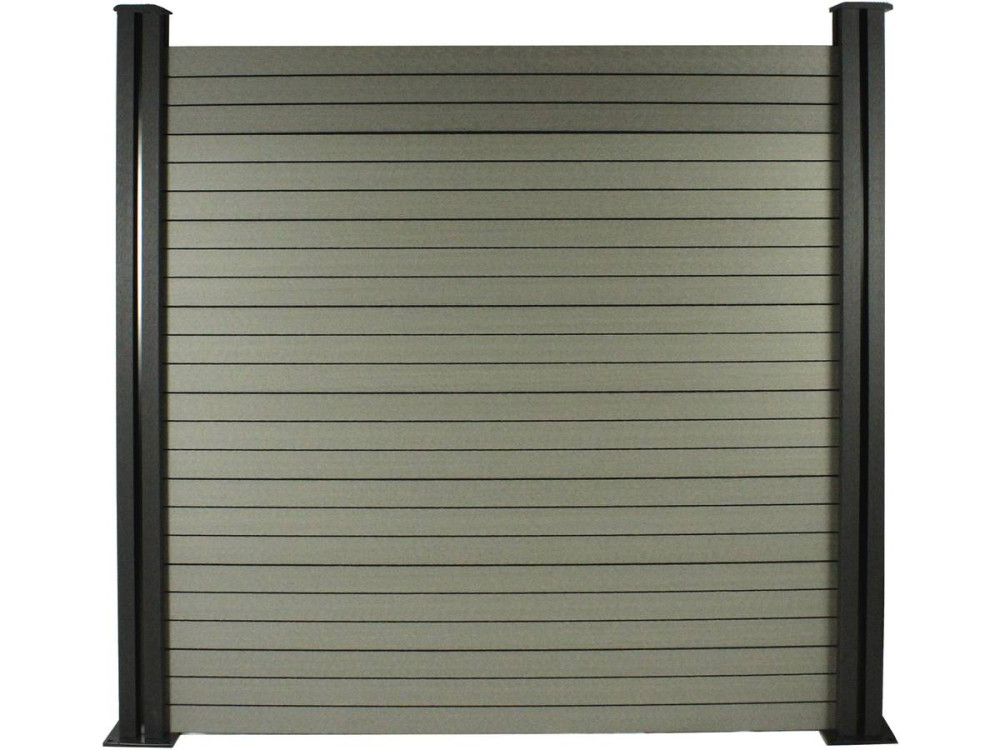 Verbundzaun-Set 8 x 1,6 m - Befestigungsset gratis - Grau