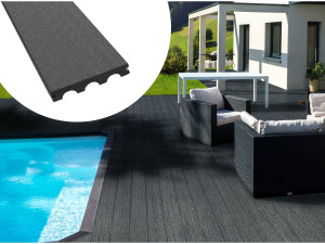 Set 15 m² - Terrassendielen aus Vollverbundstoff - Dunkelgrau
