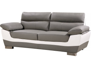 Sofa aus rekonstituiertem Leder und PVC "Dallas" - 210 X 88 X 90 cm - 3-Sitzer - Weiß / Grau