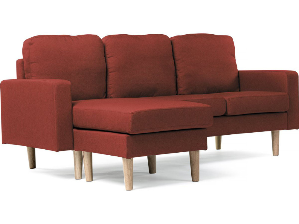 Umkehrbares Ecksofa aus rotem Stoff "Gabby"- 3-Sitzer-Sofa