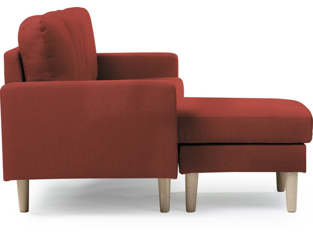 Umkehrbares Ecksofa aus rotem Stoff "Gabby"- 3-Sitzer-Sofa