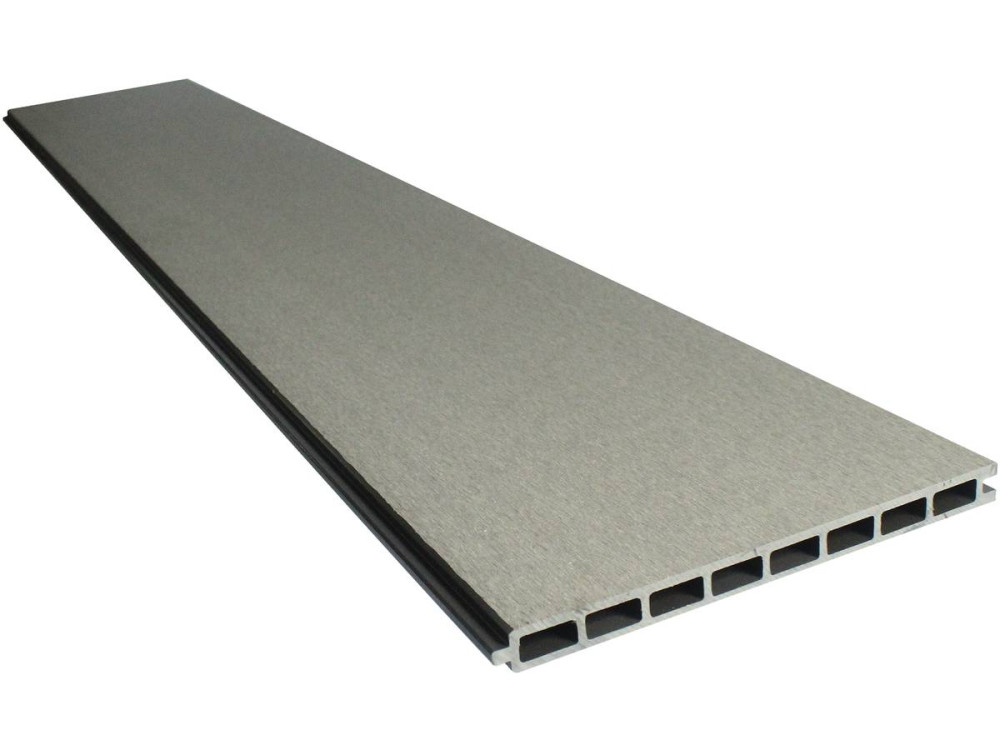 Kit Zaun 1.6m aus Verbundstoff und Aluminium - Befestigungskit inbegriffen - Grau