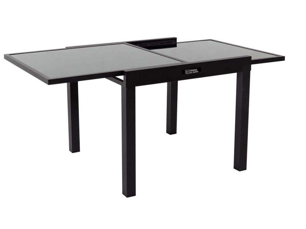Ausziehbarer Gartentisch aus Aluminium "Porto 8" - Phoenix - Schwarz