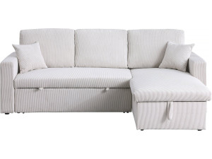 Ecksofa mit Schlaffunktion aus Cord Alain“ - 3-Sitzer - Beige