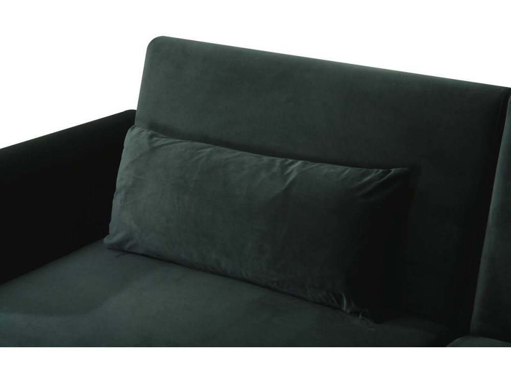 Bettsofa mit Schlaffunktion aus dunkelgrünem Samt "Donia" - 203 x 81 x 83 cm - 3-Sitzer-Sofa