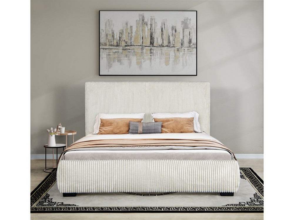Doppelbett aus Cord Montana“ - 140 x 190 cm - Beige
