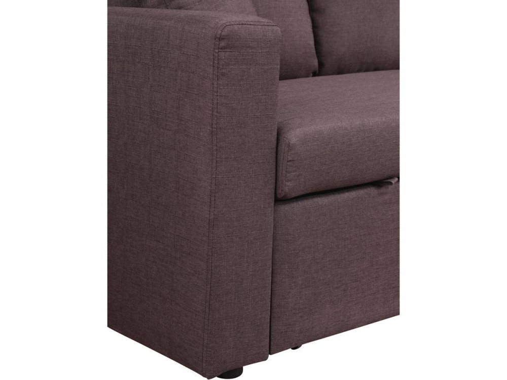 Umkehrbares Ecksofa mit Stauraum und Schlaffunktion "Alain" - 3-Sitzer - Braun