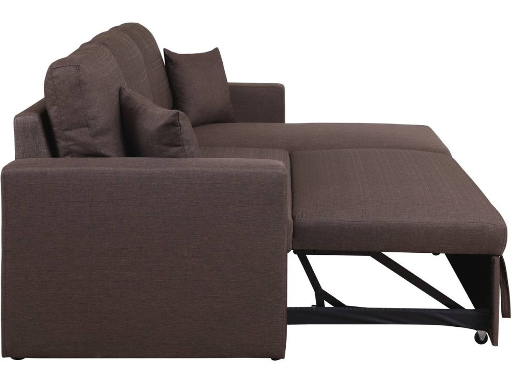 Umkehrbares Ecksofa mit Stauraum und Schlaffunktion "Alain" - 3-Sitzer - Braun