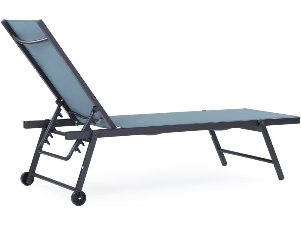 2er-Set Sonnenliegen aus gestepptem Textilene und Aluminium "Jolia" - Phoenix - Blau