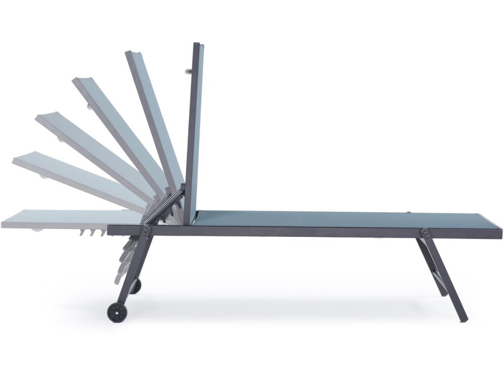 2er-Set Sonnenliegen aus gestepptem Textilene und Aluminium "Jolia" - Phoenix - Blau