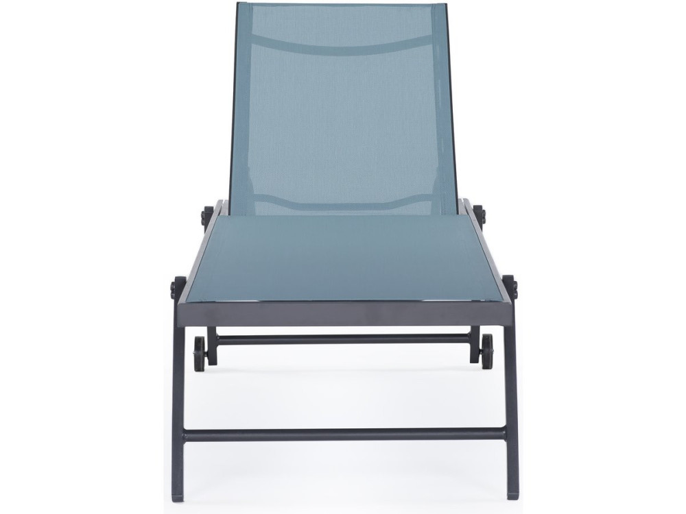2er-Set Sonnenliegen aus gestepptem Textilene und Aluminium "Jolia" - Phoenix - Blau