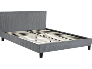 Doppelbett aus Cord "Ambre" - 160 x 200 - Grau