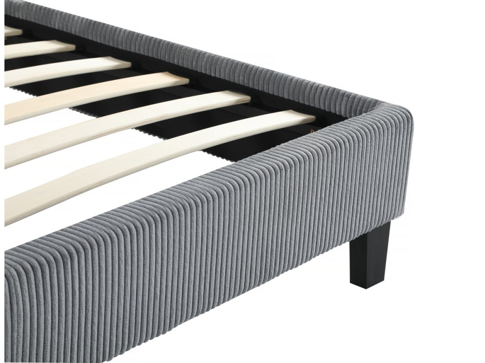 Doppelbett aus Cord "Ambre" - 160 x 200 - Grau