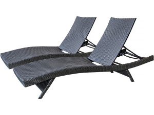 Sonnenliegen aus Polyrattan 2er-Set "Arthur" - Braun