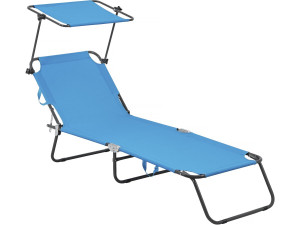 Klappbare Sonnenliege "Lazy" - Mit Sonnenschutz - Blau