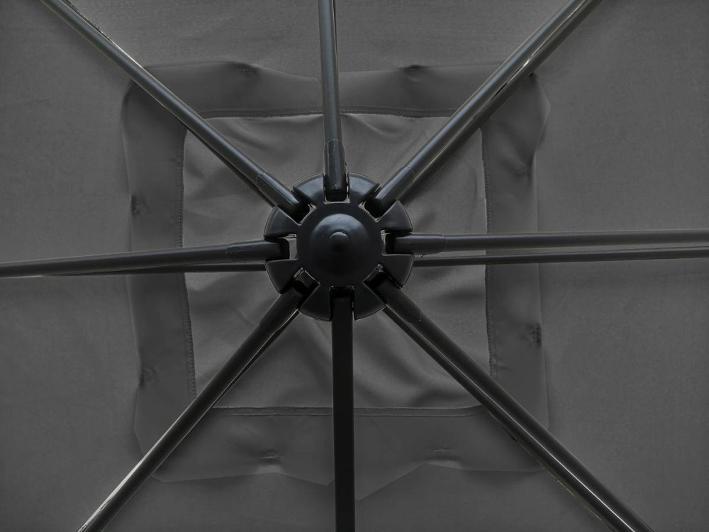 Ampelschirm Sonnenschirm "Soleil" - Quadratisch - 2.5 x 2.5 m - Grau - Mit Schutzhülle