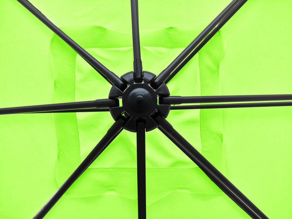 Ampelschirm Sonnenschirm "Soleil" - Quadratisch - 2.5 x 2.5 m - Grün - Mit Schirmständer