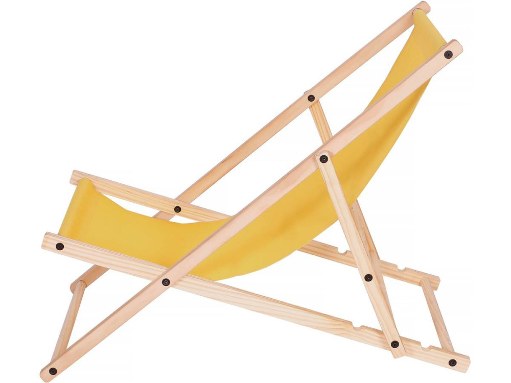 Set aus zwei hölzernen Liegestühlen "Chilienne" - 107 x 56,5 x 81 cm - Gelb