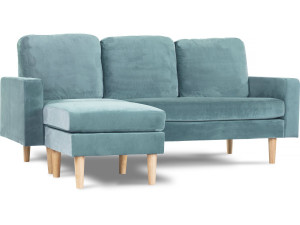 Ecksofa reversibel aus Samt "Gabby" - 3-Sitzer - Entenblau