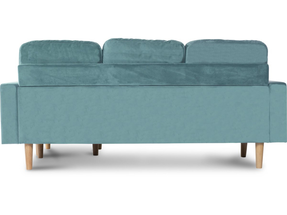 Ecksofa reversibel aus Samt "Gabby" - 3-Sitzer - Entenblau