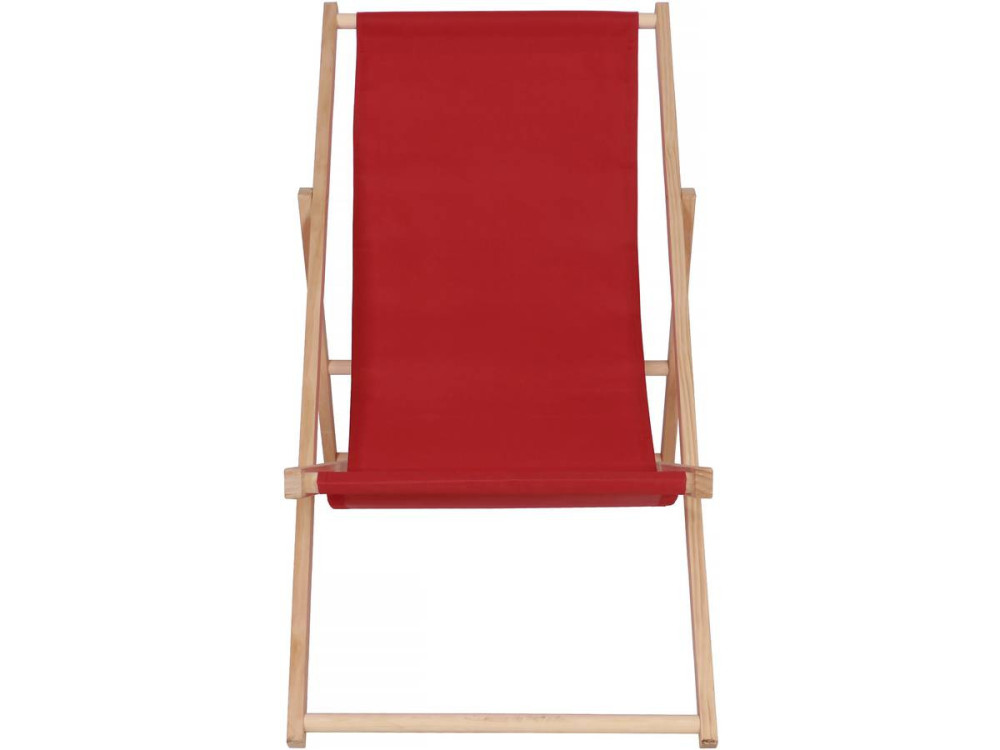 2er-Set Liegestühle aus Holz "Chilienne" - 107 x 56,5 x 81 cm - Rot