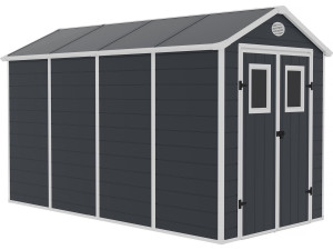 Gartenhaus aus Kunstharz "Texas" - 6.88 M² -  inklusive Verankerungsset - Anthrazit