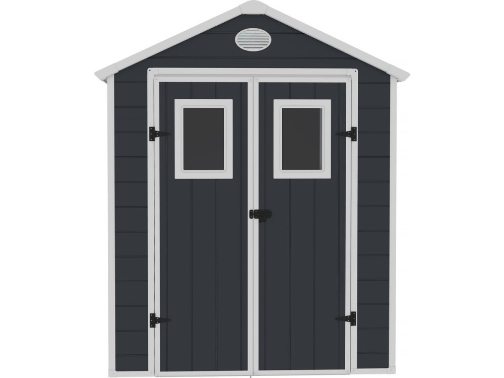 Gartenhaus aus Kunstharz "Texas" - 6.88 M² -  inklusive Verankerungsset - Anthrazit