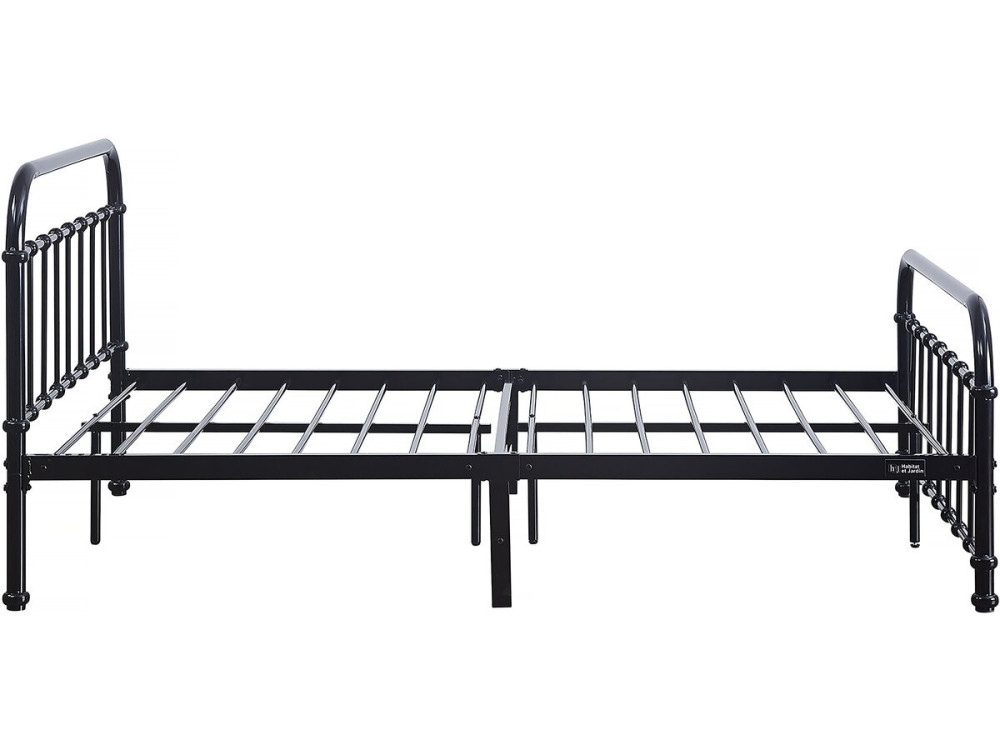 Doppelbett aus Metall "HAVIN" - 140 x 190 cm - Schwarz