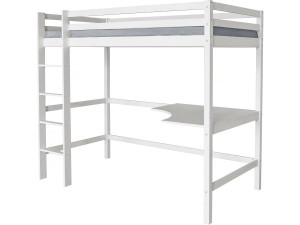 Kinderbett Mezzanine mit Schreibtisch "Angéla" 190 x 90 cm - Weiß