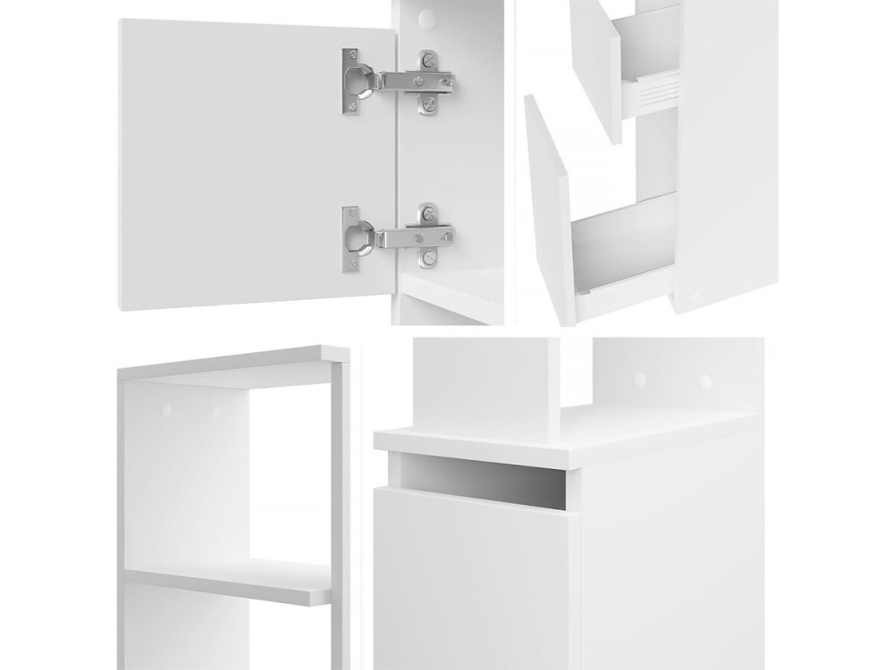 Aufbewahrungsmöbel "Milowa" - 136 x 33 x 20 cm - Weiß