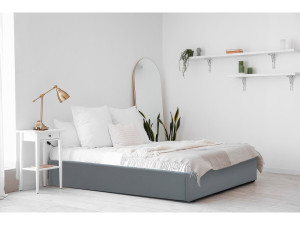 Einzelbett aus PVC mit Bettkasten "Ava" - 90 x 190 cm - Grau 2